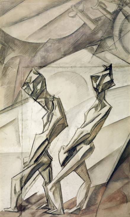 Two Mechanics (1912) - Wyndham Lewis Tablo