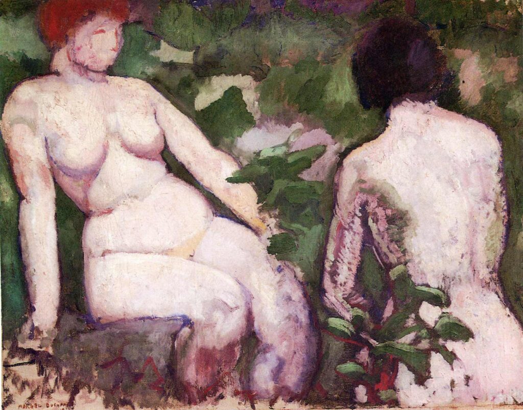 Two Nudes (1910) - Marcel Duchamp Tablo