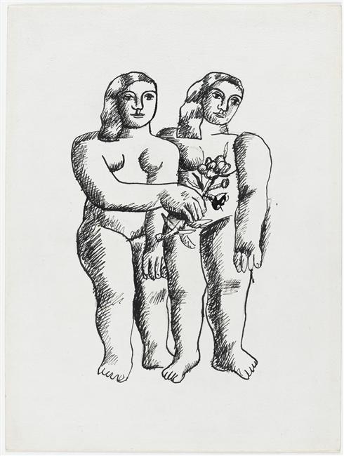 Two Women (Two Sisters) (1935) - Fernand Léger Tablo