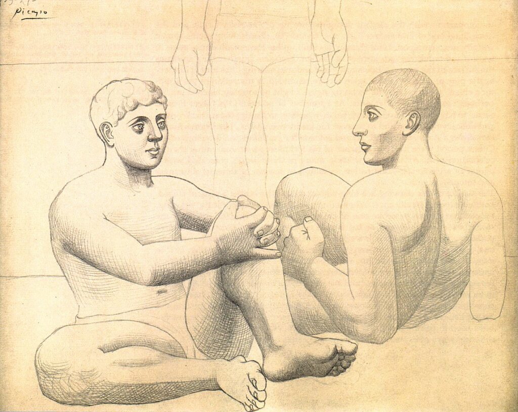 Two bathers (1921) - Pablo Picasso Tablo