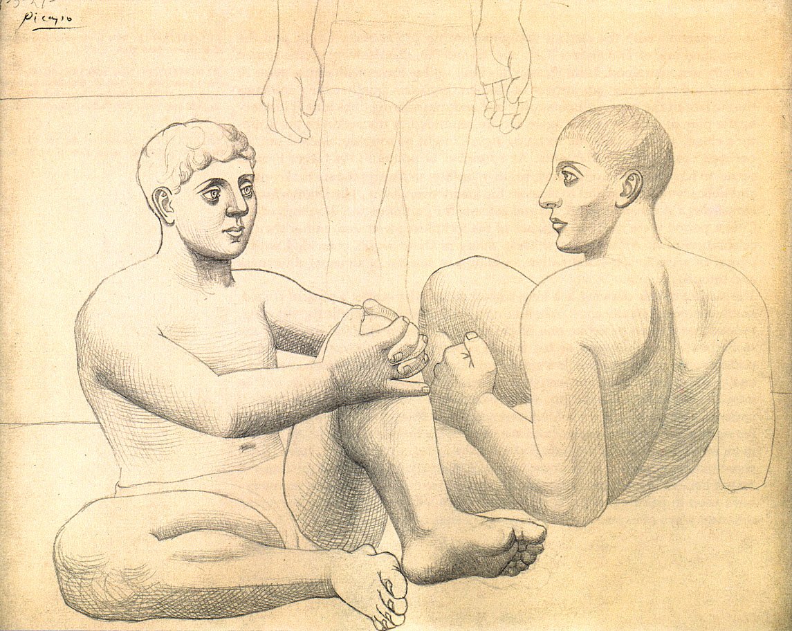Two bathers (1921) - Pablo Picasso Tablo