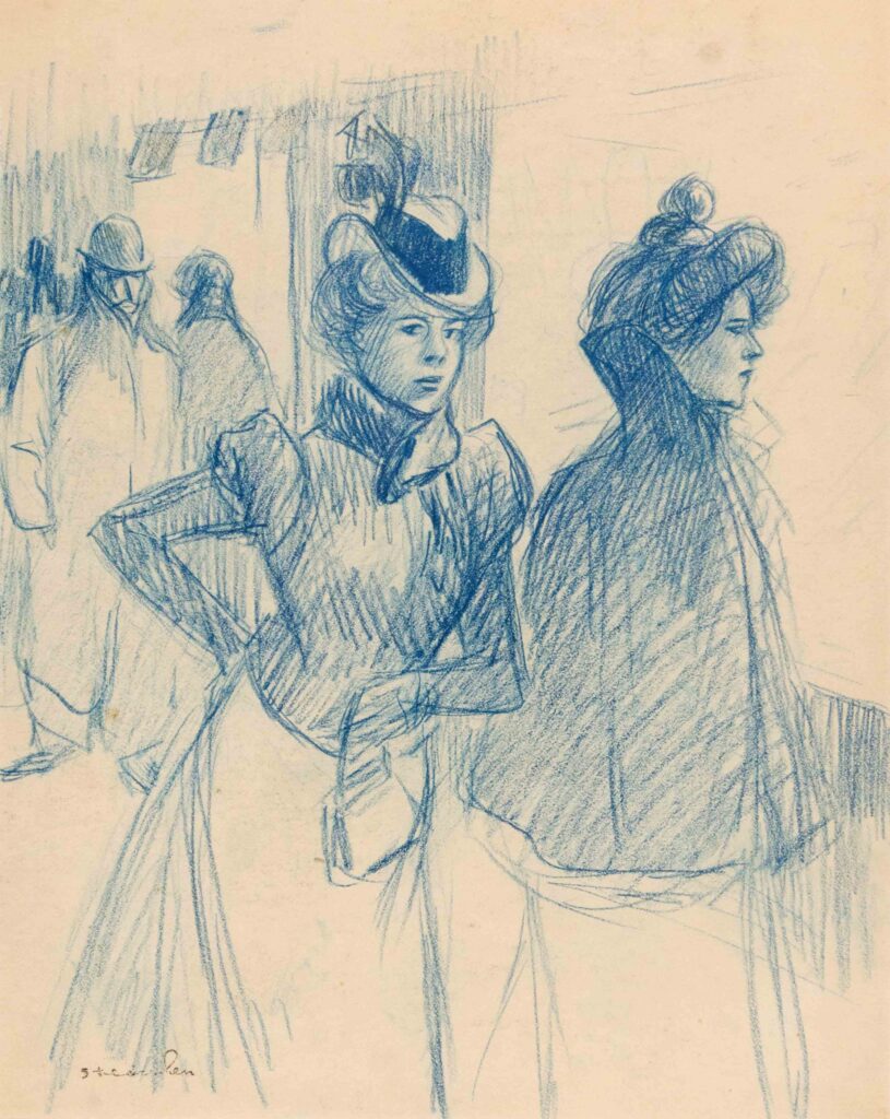 Two elegant women - Théophile Steinlen Tablo