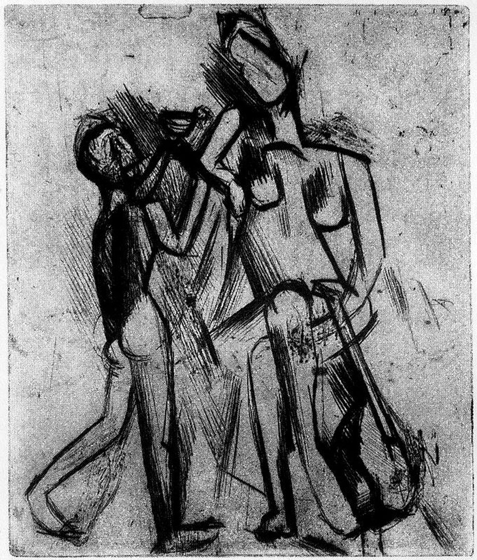 Two naked figures (1909) - Pablo Picasso Tablo
