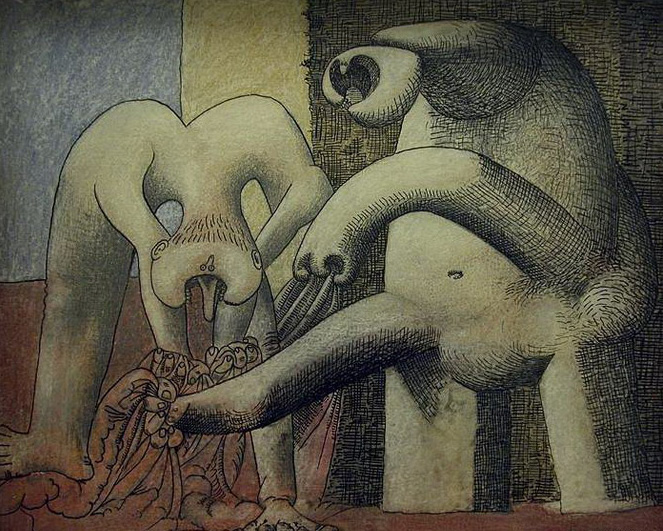 Two naked women on the beach (1937) - Pablo Picasso Tablo