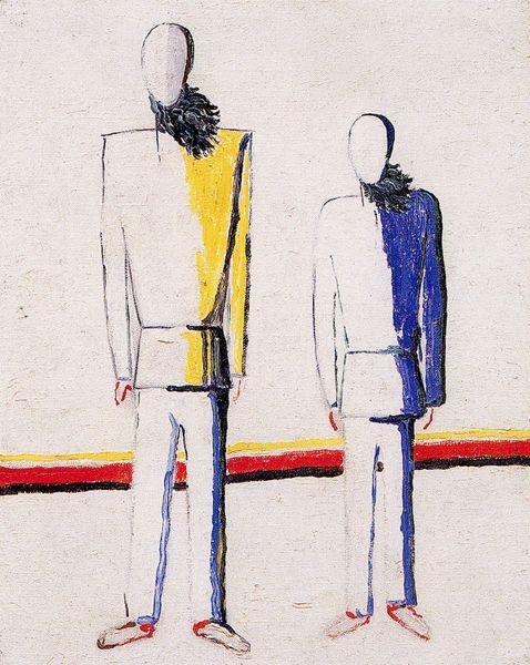 Two peasant (1930) - Kazimir Malevich Tablo