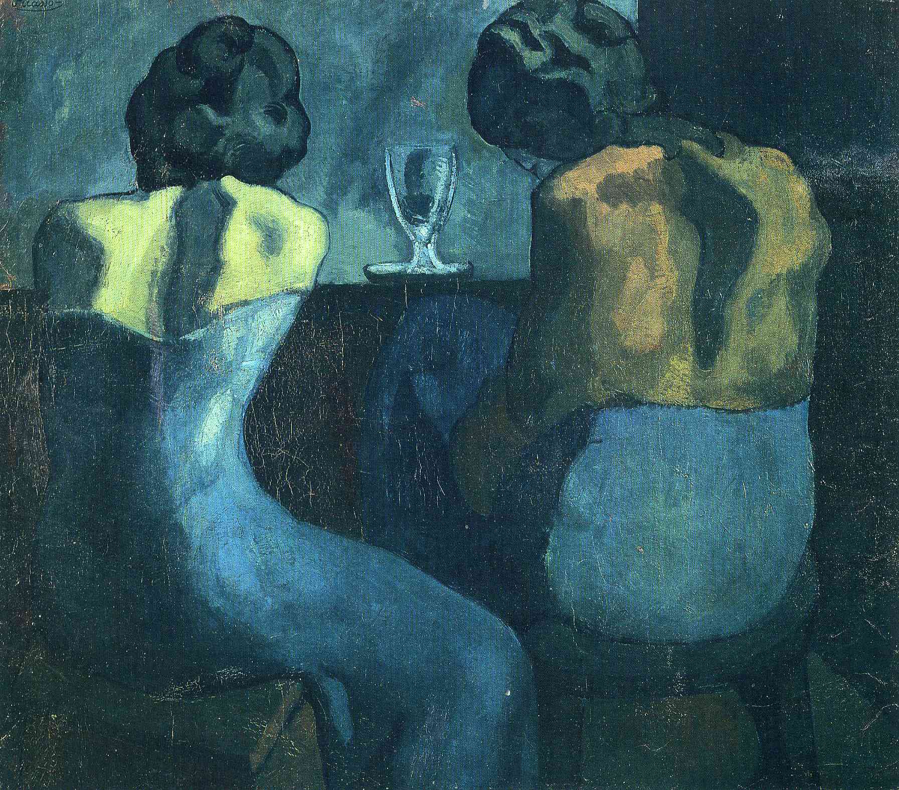 Two women sitting at a bar (1902) - Pablo Picasso Tablo