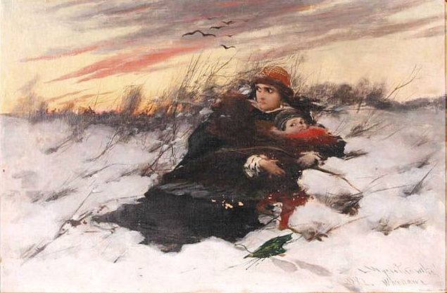 Ucieczka Maryny Mniszchówny (1882) - Leon Wyczółkowski Tablo