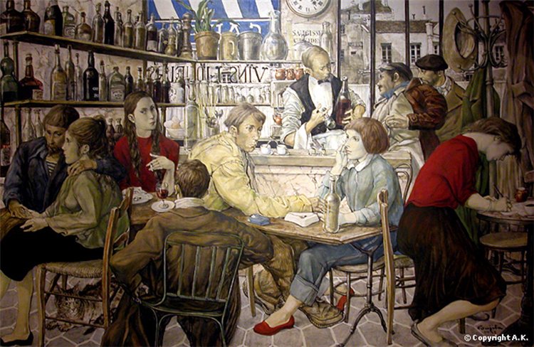 Un bistrot à Saint Germain des Prés – Tsuguharu Foujita Tablo