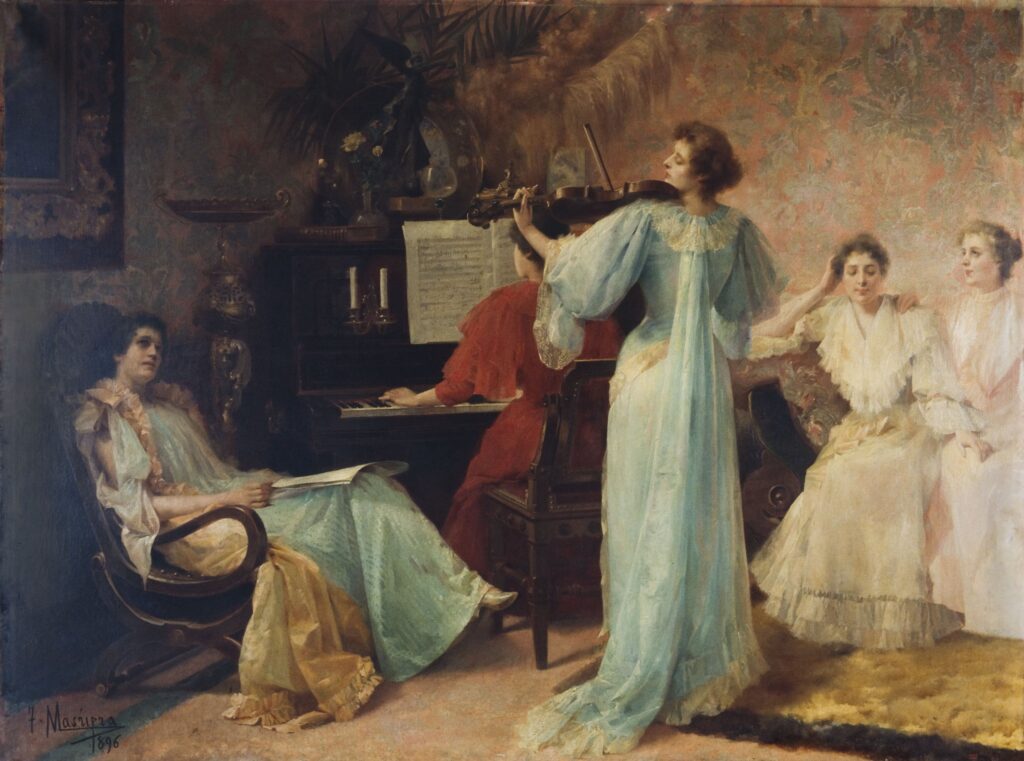 Una melodia de Schubert (1896) - Francesc Masriera Tablo