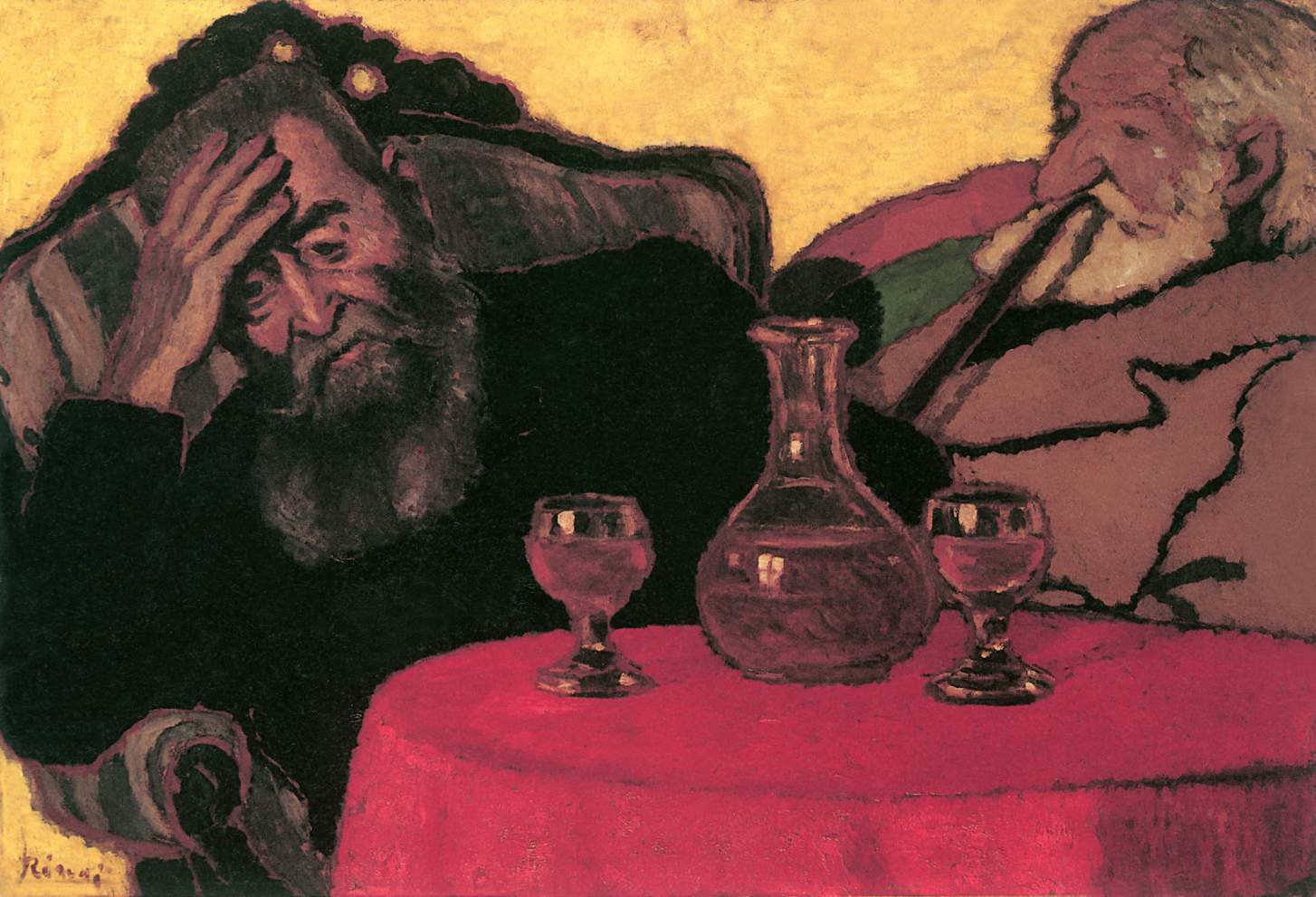 Uncle Piacsek dresser in front of the black. (1906) - József Rippl-Rónai Tablo