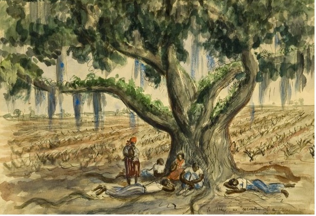 Under the Shady Spanish Moss - Alfred Heber Hutty Tablo