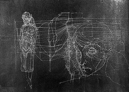 Untitled (Double Sided Portrait of Unica Zürn) (verso) (1954) – Hans Bellmer Tablo
