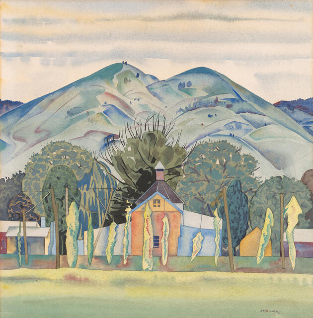 Untitled (Hop Kilns, Motueka) (1941) - Rita Angus Tablo
