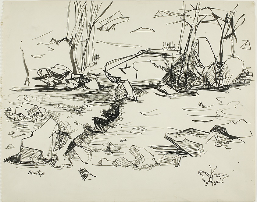 Untitled (Riverbank) (1950) - Martyl Langsdorf Tablo