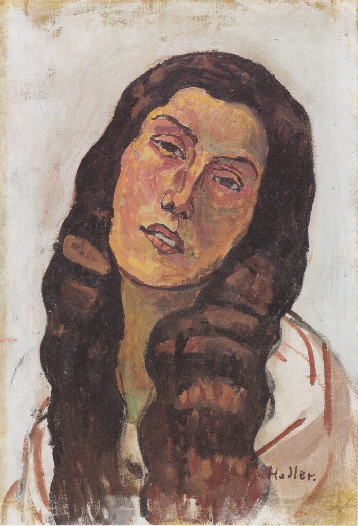 Valentine Gode Darel, with disheveled hair (1913) - Ferdinand Hodler Tablo