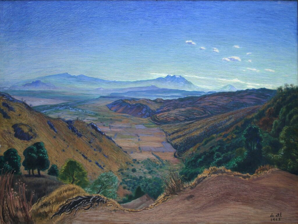 Valle de México desde la carretera de Cuernavaca (1955) – Dr. Atl Tablo