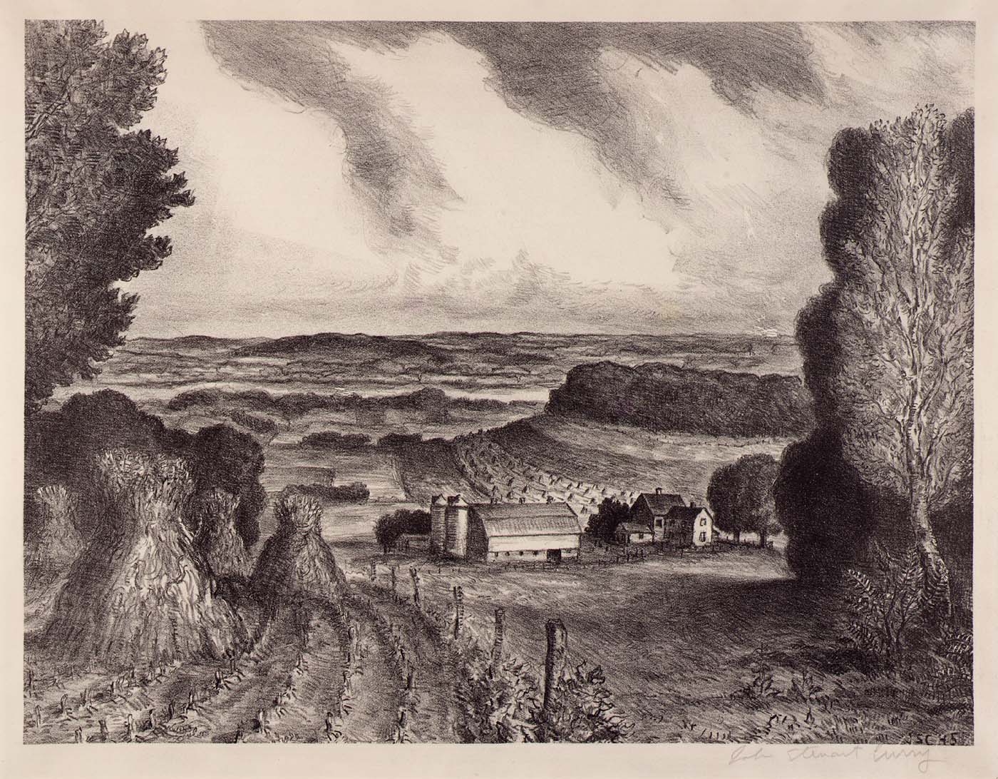 Valley of the Wisconsin (1945) - John Steuart Curry Tablo