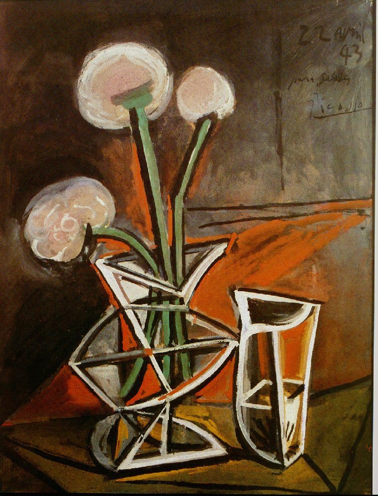 Vase with flowers (1943) - Pablo Picasso Tablo