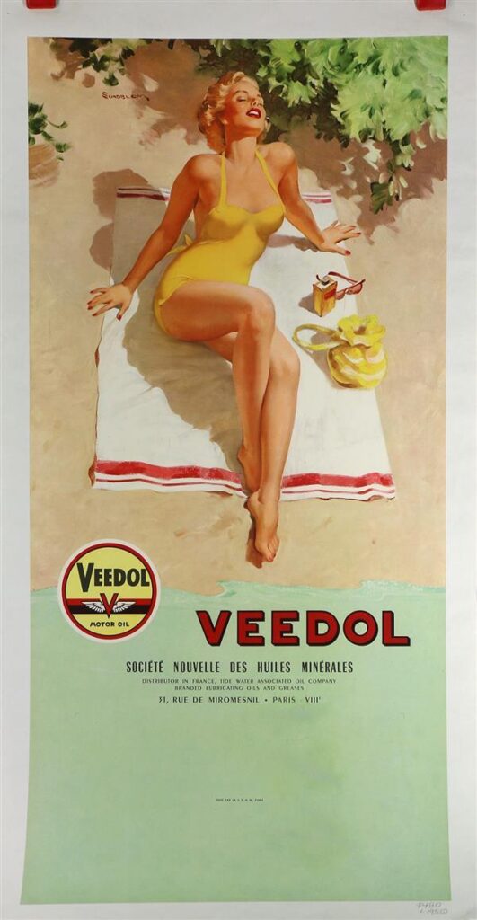 Veedol Pin Up Advertisement (1950) - Haddon Sundblom Tablo