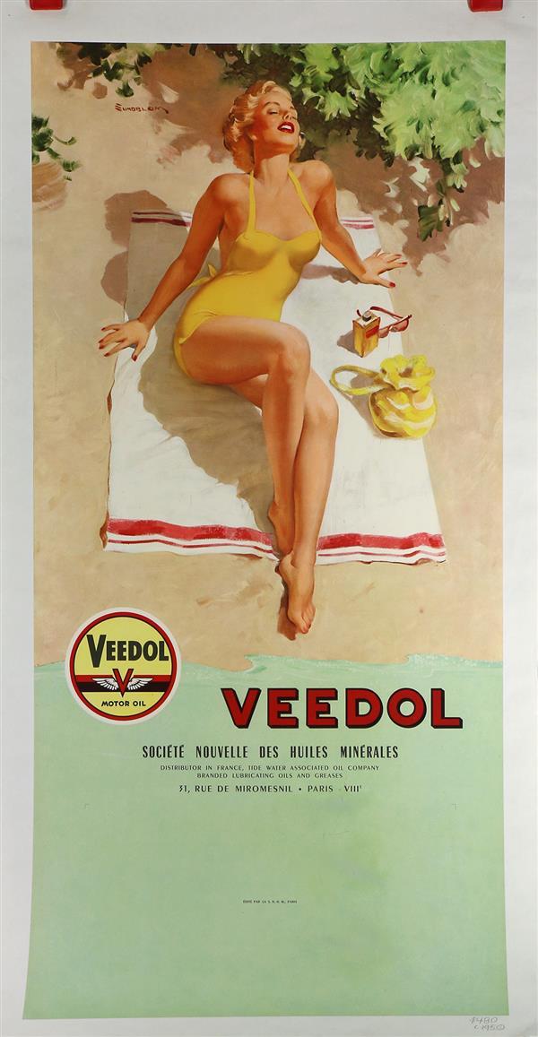 Veedol Pin Up Advertisement (1950) - Haddon Sundblom Tablo