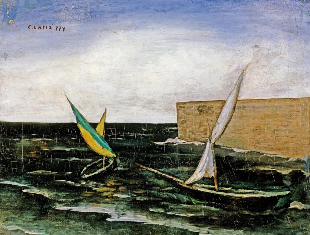 Vele nel porto (1923) – Carlo Carrà Tablo