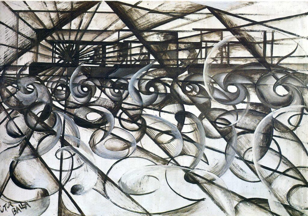 Velocity Of An Automobile (1913) - Giacomo Balla Tablo