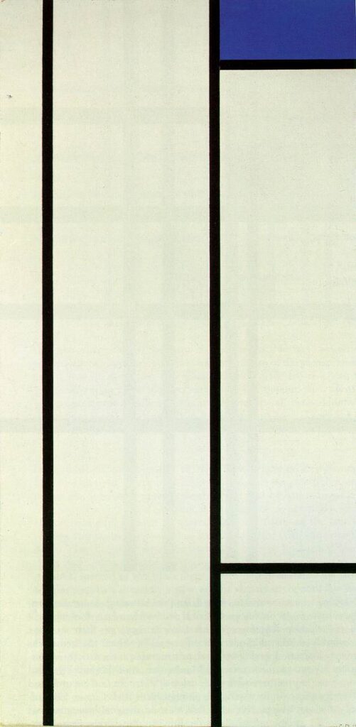 Vertical Composition with Blue and White (1936) – Piet Mondrian Tablo