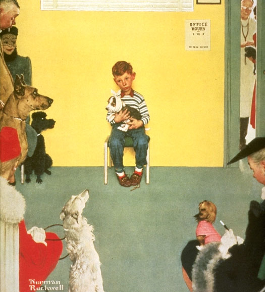 Veterinarian (1952) - Norman Rockwell Tablo