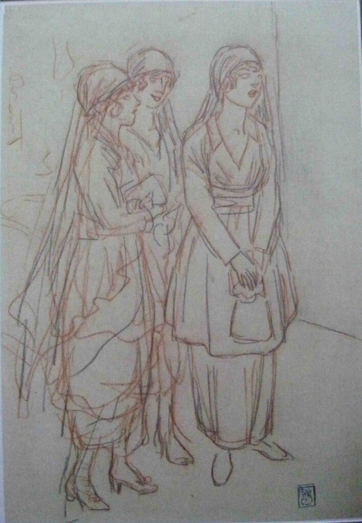 Veuves d'un Louis sketch - Théophile Steinlen Tablo