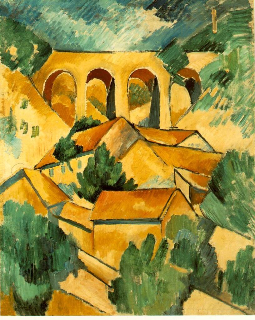 Viaduct at L'Estaque (1908) - Georges Braque Tablo