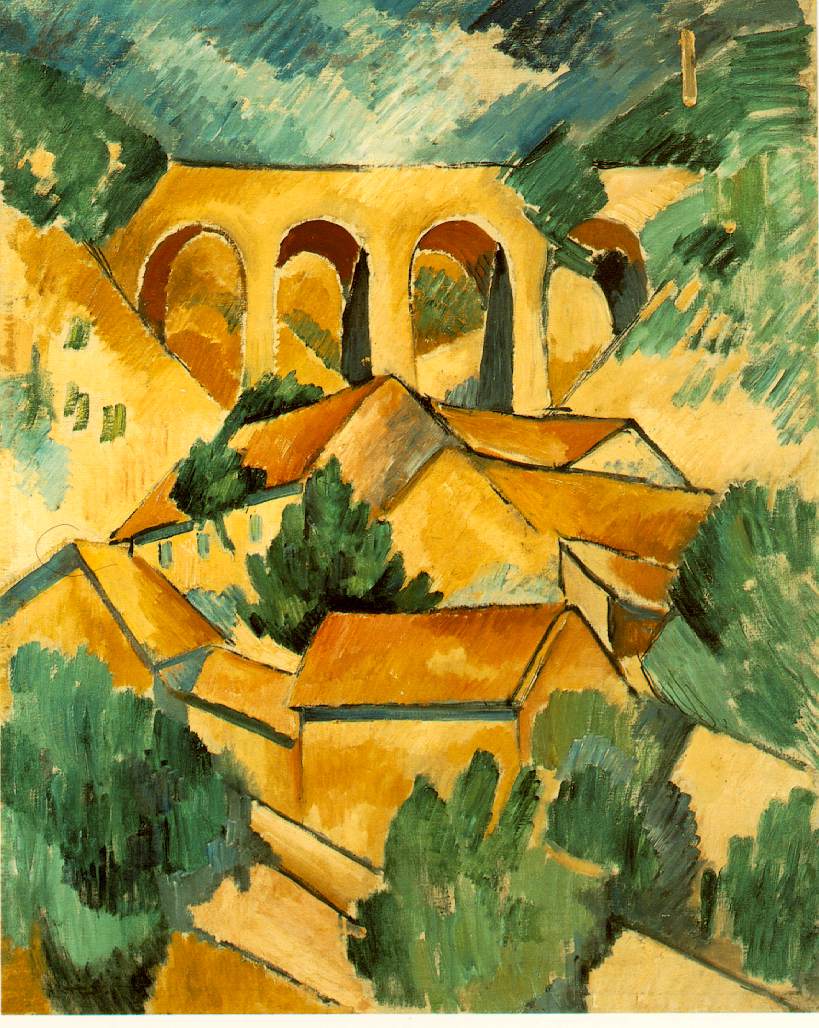 Viaduct at L'Estaque (1908) - Georges Braque Tablo