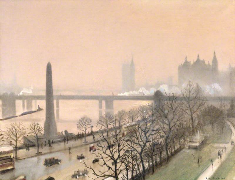 Victoria Embankment, London (1924) - C. R. W. Nevinson Tablo