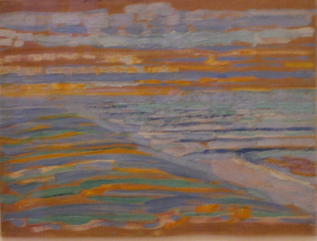 View from the Dunes with Beach and Piers (1909) - Piet Mondrian Tablo