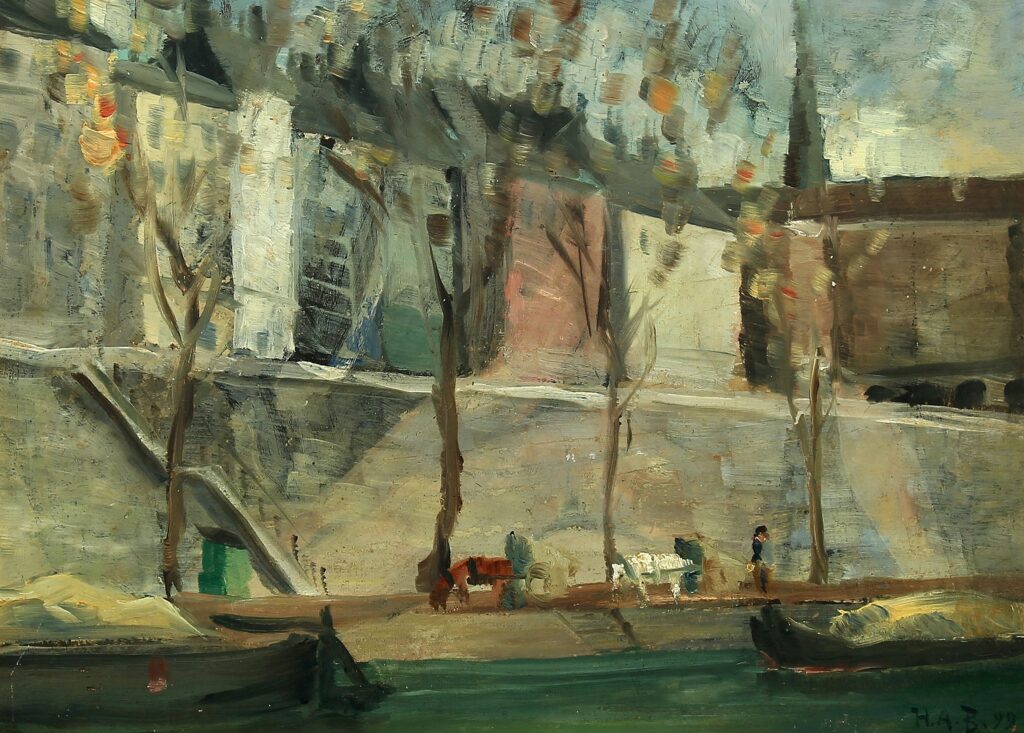 View from the Seine (1892) - Hans Andersen Brendekilde Tablo