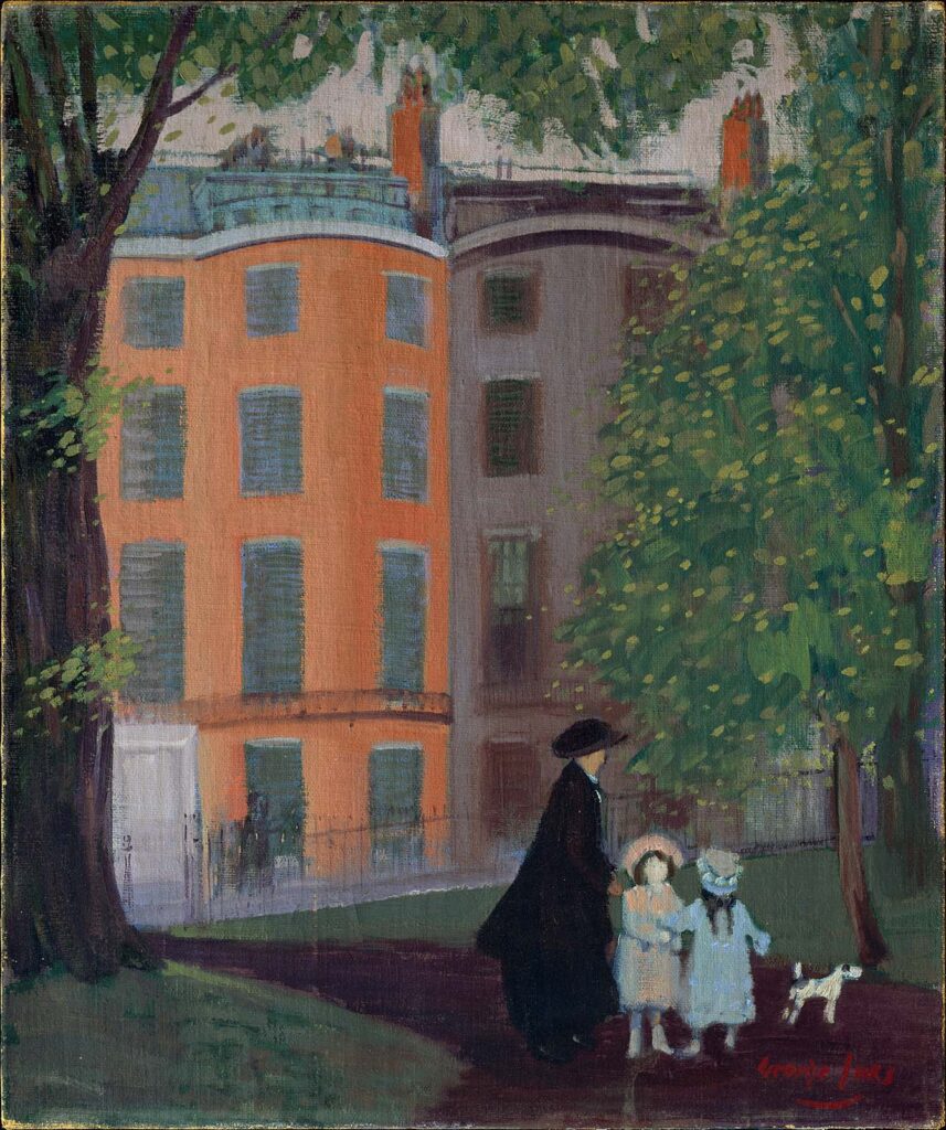View of Beacon Street from Boston Common (1923) - George Luks Tablo