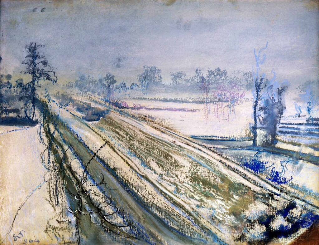 View of Kościuszko Mound from the Artist's Atelier - Stanisław Wyspiański Tablo