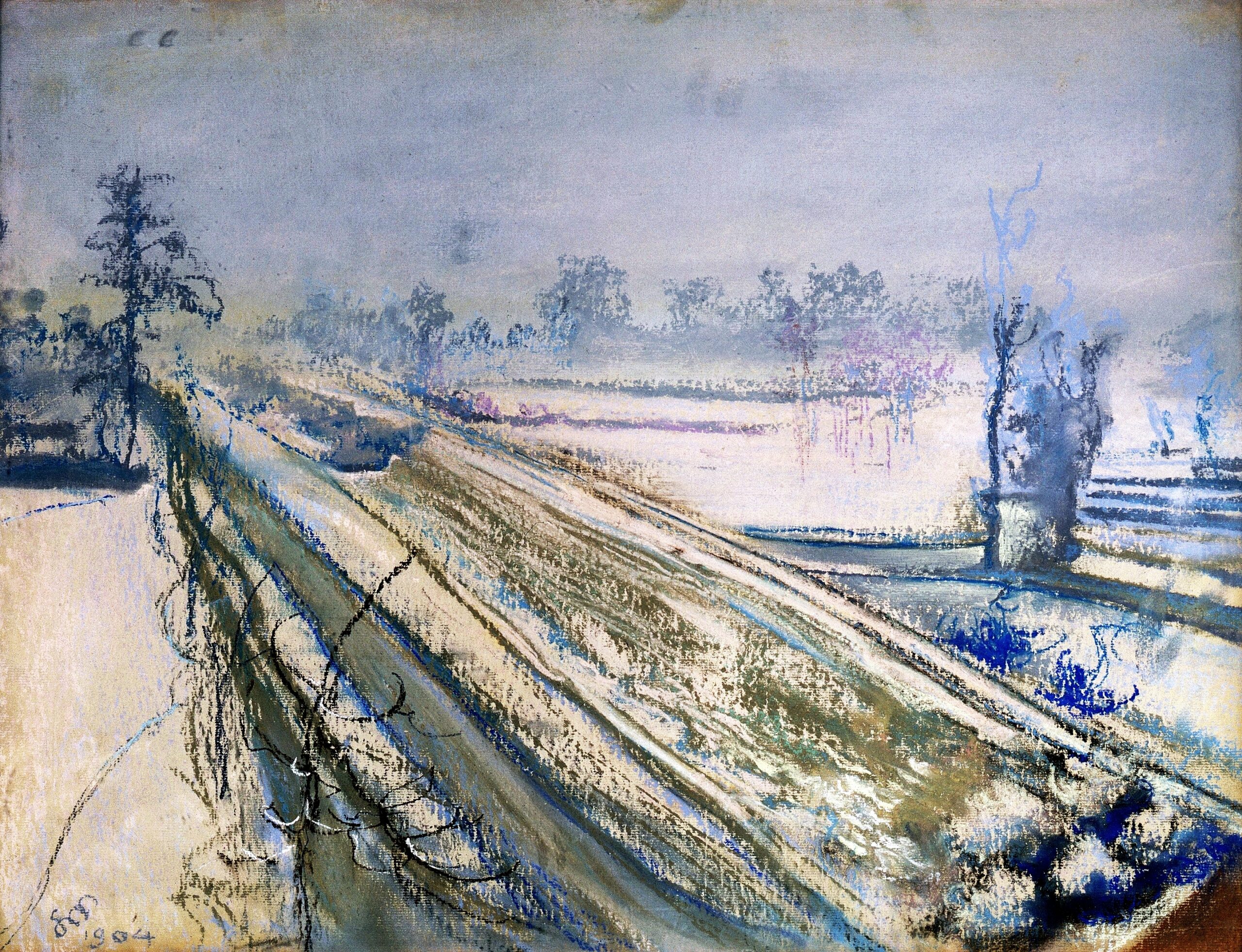 View of Kościuszko Mound from the Artist's Atelier - Stanisław Wyspiański Tablo