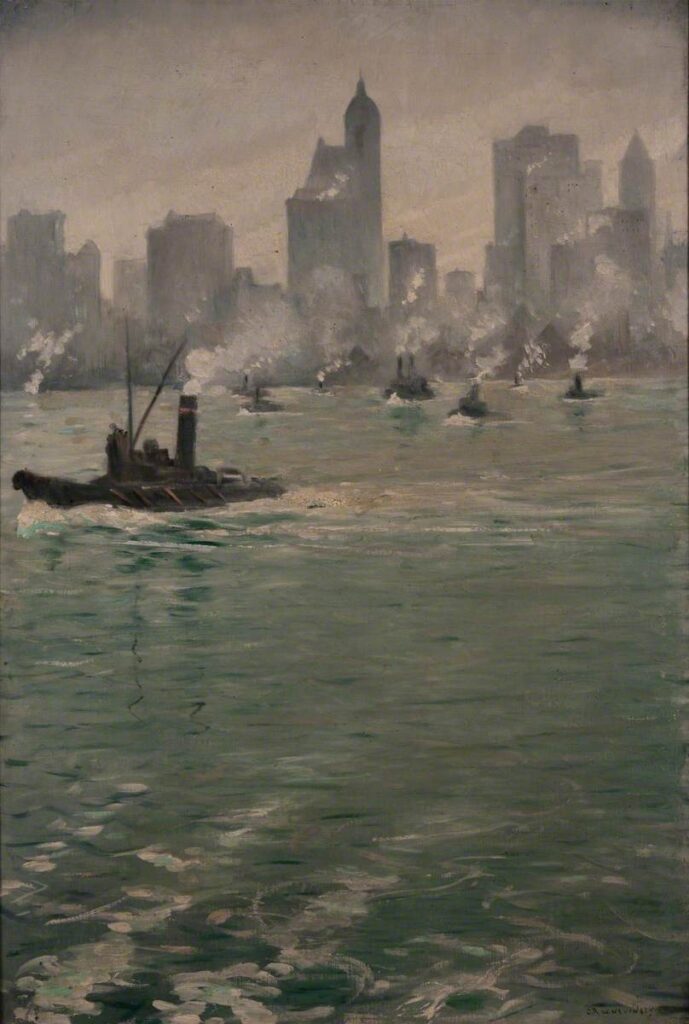 View of Lower Manhattan (1920) – C. R. W. Nevinson Tablo