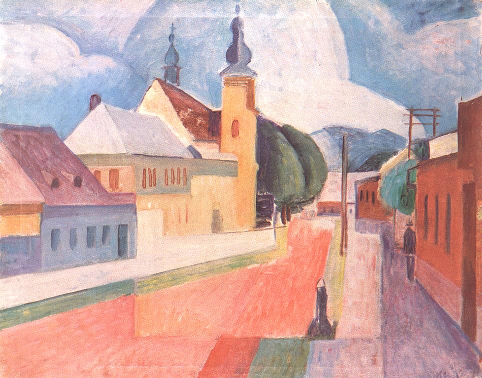 View of Nagybanya (1932) - Kmetty János Tablo