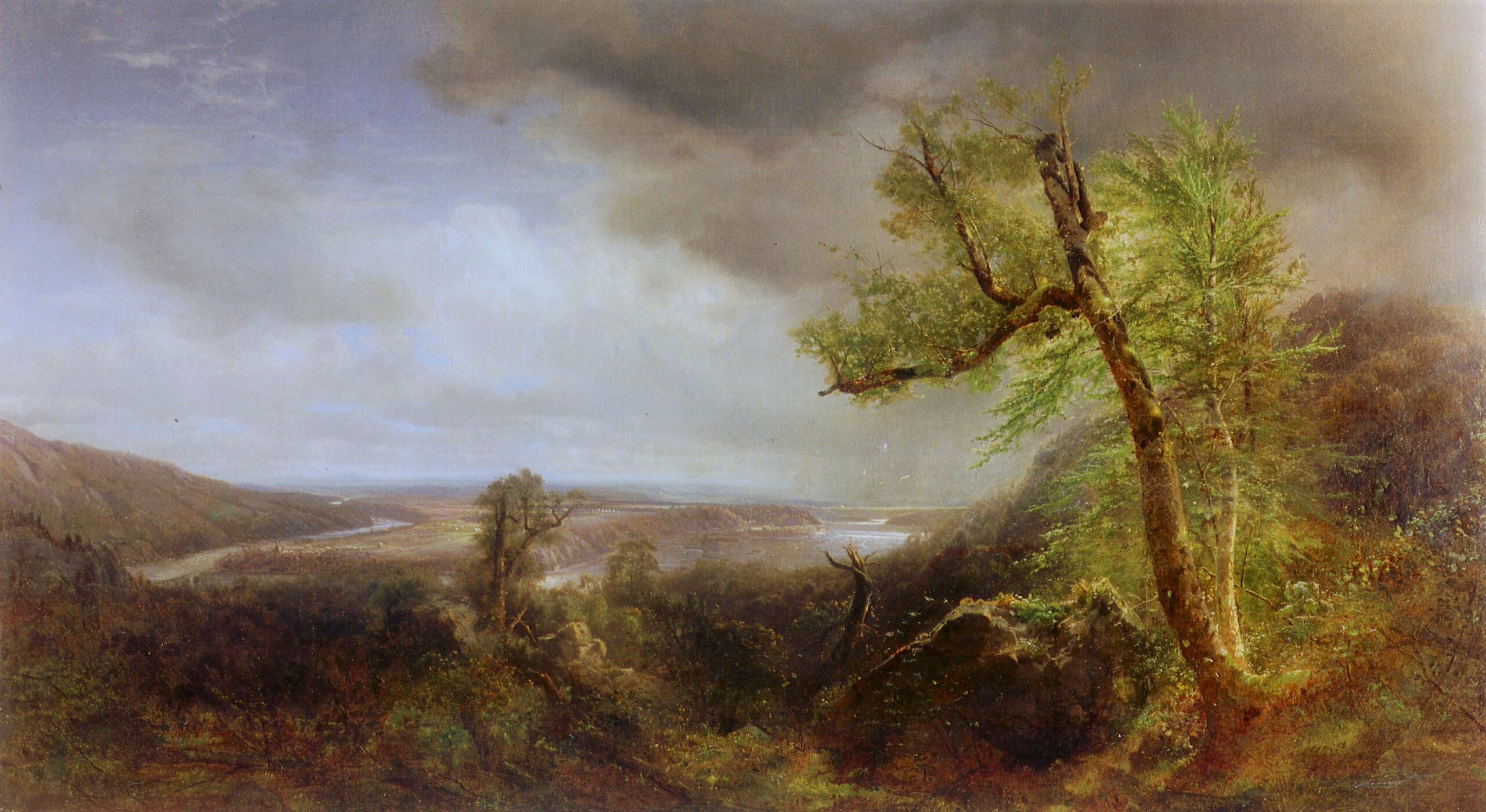 View of South Hadley (1865) - Alexander Helwig Wyant Tablo