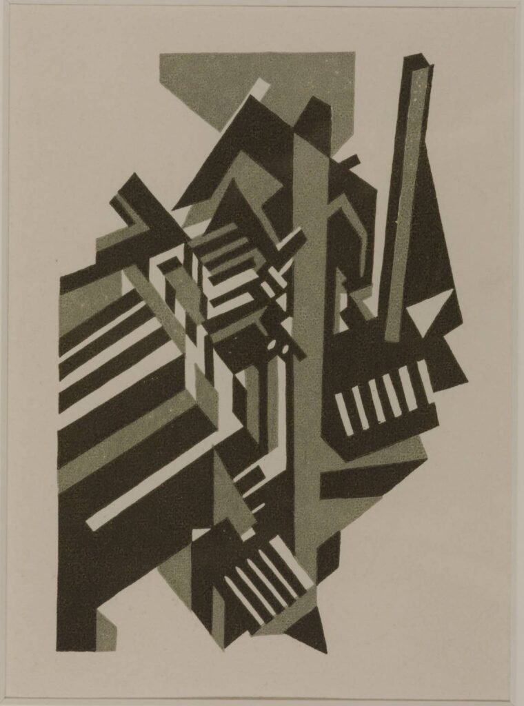View of a Town (1918) - Edward Wadsworth Tablo