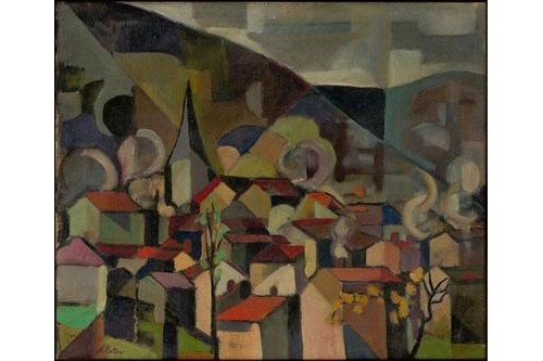 View of the bridge (1936) - Aleksandra Ekster Tablo