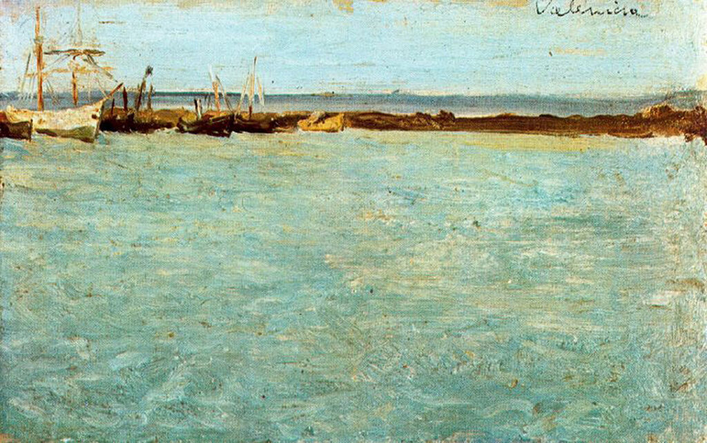 View of the port of Valencia (1895) - Pablo Picasso Tablo