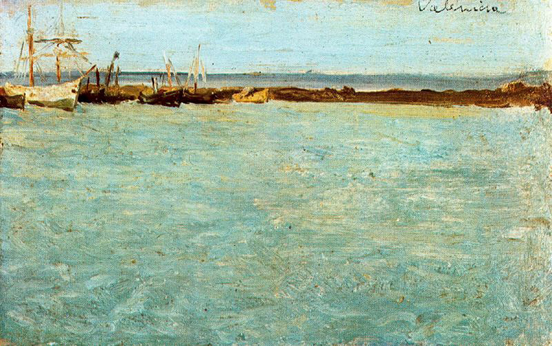 View of the port of Valencia (1895) - Pablo Picasso Tablo