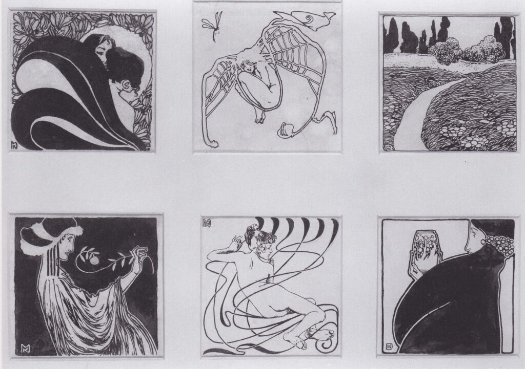 Vignettes for the catalog Secessionausstellung, 1898 (1898) - Koloman Moser Tablo