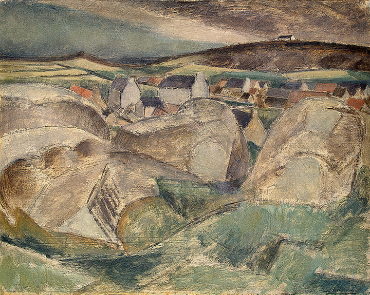 Village Among the Rocks (1910) - Henri Le Fauconnier Tablo