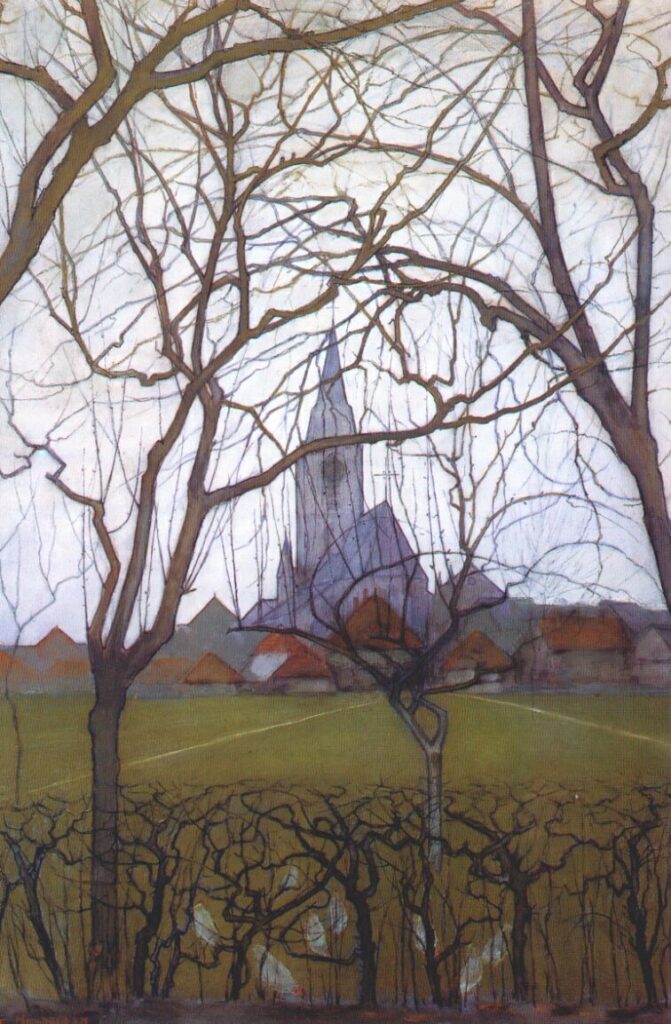 Village Church (1898) - Piet Mondrian Tablo
