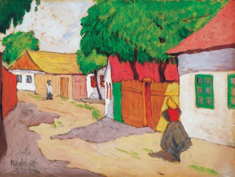 Village Street - Béla Kádár Tablo