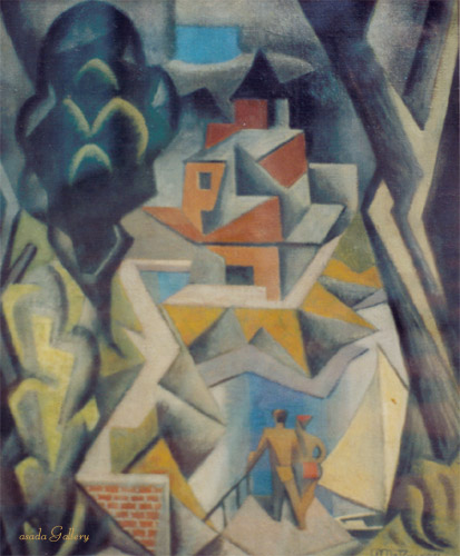 Village, Church and Two Characters (1913) - Jean Metzinger Tablo
