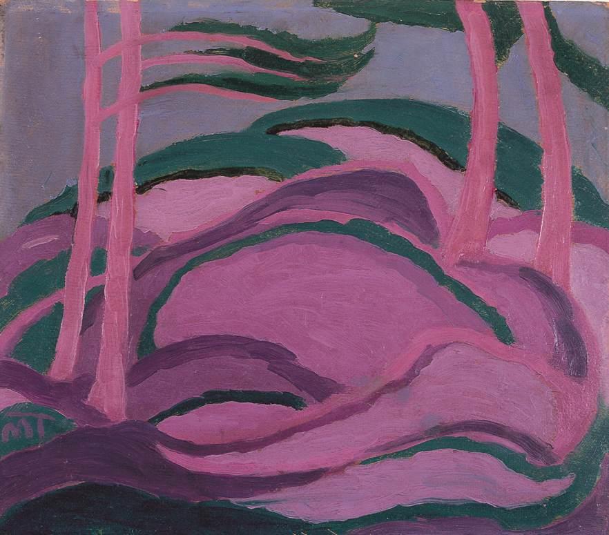 Violet Landscape (1917) – János Mattis-Teutsch Tablo